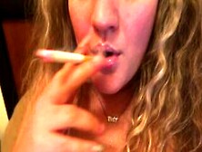 Adorable Long Tits Women Masturbe And Smokes A Cigarette Closeup