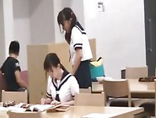 Asian Schoolgirl Pussy Teased In The Library On Camera