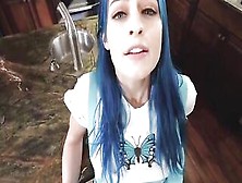 Blue Haired Huge Melons 19 Year Old Stepsister Jewelz Blu Screwed Into Family Kitchen By Stepbrother Pov