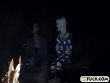 Nasty Blond Babe Fucked Near The Bonfire