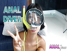 Anal Diver Gets Her Asian Ass Stretched