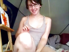 Uber-Cute Geeky Amateur Nubile Plays With Her Vagina !