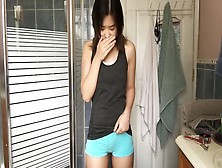 Chinese Slut Wets Her Shorts