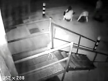 Two Drunk Girls Get Caught On Security Cam Pissing Really Hard