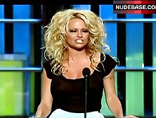 Pamela Anderson Nude Tits Under See Through Top – Comedy Central Roast Of Pam Anderson