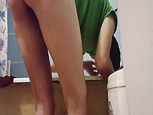 Milf With Naked Hairy Ass Washing Her Hair