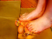 Barefoot Raw Egg Crushing