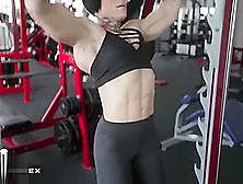 Female Bodybuilders Pumping Muscles