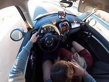 Bored Youngster Anna Gives Risky Oral Sex On The Highway! Oral Cream Pie & Swallow!