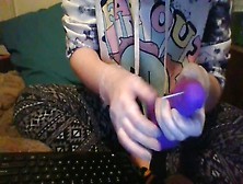 Hot Redhead Plays With Needles,  Piercing Fake Ear And Rubber Toys