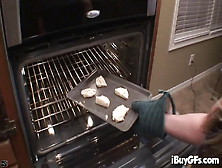 Courtney James Fingers Pussy While Baking Cookies