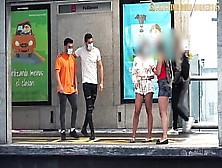 Meeting 2 Charming Butt Babes At Bus Stop Ends In Incredible Foursome Back Home