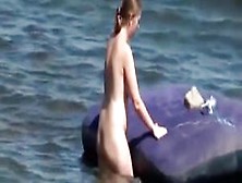 Chubby Big Boobs Woman In The Water