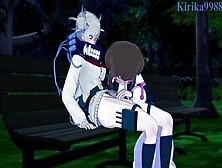 Ochako Uraraka And Himiko Toga Have Futanari Sex Into A Park At Night.  - My Hero Academia Animated