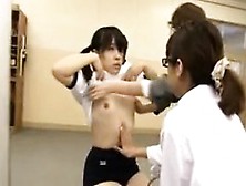 Attractive Japanese Schoolgirls Putting Their Lovely Tits O