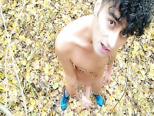 Autumn Forest Intense Jerk Off Just In Sneakers