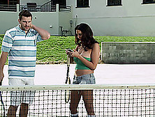 Missy Martinez Falls To Her Tennis Game Buddy And Fuck Hardcore
