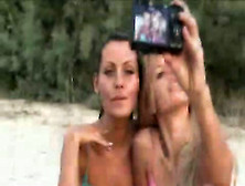 Horny Lesbian Girlfriends Naked On Beach