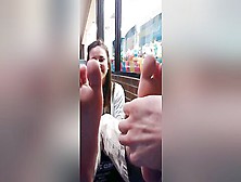 Delicious Girlfriend Lets Me Massage And Tickle Her Gorgeous Feet In Public