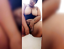 Oh No! Black Plumper Caught Stroking In The Bathroom