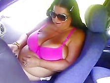 European Busty Mature Stripping In The Car For Her Bf