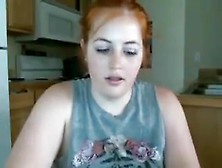 Plump Redhead Show Of Her Perky Tits