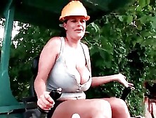 Big Titted Construction Worker Shows Of Her Tits And Plays With Herself