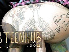 8Teenhub - Heavily Tattooed And Pierced Biker Chick Black Widow Sucks And Fucks