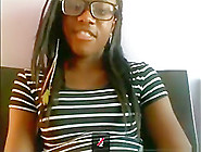 Black Nerd With Glasses Masturbates With A Hairbrush On Her Bed On Skype