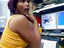 Hot African Immigrant In Pantyhose Works As Secretary.  She