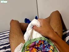 Boy In Abdl Diaper Enjoys A Fantasy-Filled Climax With A Massive Load On His Diaper