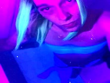 Sexy Blacklight Party Girl In Rave Lingerie