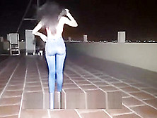 Asian Girl Face To Face Fuck On Roof