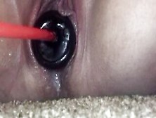 Slowly Pushing Out Inflated Vibrator