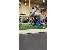 Gym Candid Whore Stretching