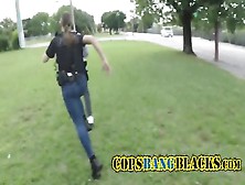 Black Guy Pounding Busty Brunette Cop