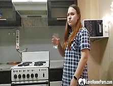 Horny Babe Masturbating In The Kitchen For You