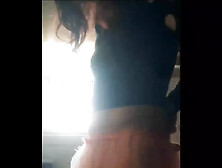 Some Silhouetting In The Sunshine In My Home Made Pink And White Long Tutu Fairy Dress