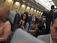 Risky Voyeur Cam Flashing In The Airplane