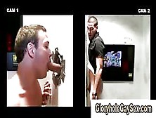 Guy Gets His Mouth Face Fucked Through A Gloryhole