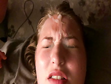Wife Blowjob And Face Fuck With Facial In Eyes!!