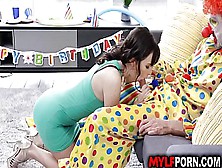 Birthday Milf Alana Cruise Was Surprised By An Awesome Sex With A Horny Clown And Gets Her Pussy Creampied.