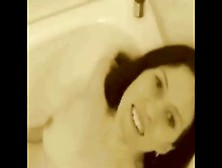 Mouth Piss For Brunette In Bath