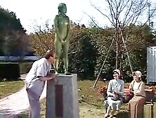A Living Nude Female Japanese Garden Statue