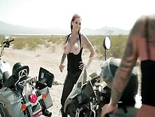 Bloodthirsty Biker Babes: Part 3 Scene With Johnny Sins,  Anna Bell Peaks,  Felicity Feline - Brazzers Official