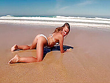 Travel Show Ass Driver - Ferrol.  Sasha U0412Ikeyeva In A Bikini On Beautiful Spanish Doninos Beach