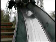 Woman Pees On Playground Slide