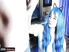 Prone Bone Screw And Creampie For Cute Teen With Blue Hair