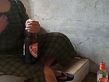 Desi Local Rendi Outdoor Drinking Beer Pissing Beer Bottle