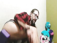 Bearded Guy Pushes His Big Ass On Sex Toy In Webcam Show
